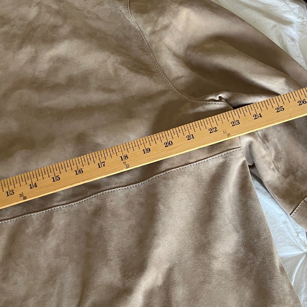 Lafayette 148 New York Taupe Suede Leather Jacket - Picture 8 of 8